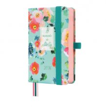 Finocam Minimal Design Agenda - Anual 2026 - Tapa Dura - Cierre con Goma Elastica - Formato M2 - 86x25x132mm - 1 Dia por Pagina - Tematica de Flores