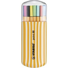 Stabilo Point 88 Zebrui Pack de 20 Rotuladores de Punta Fina de Fibra - Trazo de 0.4 mm - Tinta con Base de Agua - Colores Surtidos