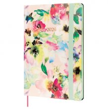 Finocam Flexi Joy Agenda en Catalan - Anual 2026 - Tapa Blanda - Formato FA5 - 151x13x214mm - Semana Vista en Vertical - Tematica de Flores