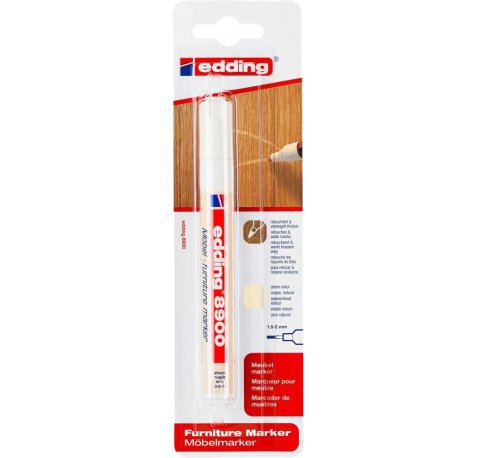 Edding 8900 Rotulador Permanente para Muebles - Punta Redonda 1.5-2mm - Resistente a la Luz - Secado Rapido - Color Arce Natural