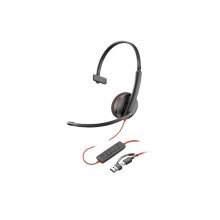 HP Poly Blackwire 3210 USB-C/USB-A Auricular Monoaural con Microfono - Almohadilla Acolchada - Controles en Cable