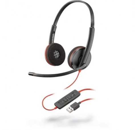 HP Poly Blackwire 3220 USB-A Auriculares con Microfono - Almohadillas Acolchadas - Controles en Cable - Color Negro