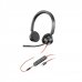HP Poly Blackwire 3225 Auriculares con Microfono - USB + Jack 3.5mm - Controles en Cable - Adaptador USB-C/A - Color Negro
