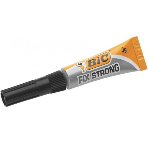 Bic Fix Strong Pegamento de Contacto Extra Fuerte 3gr - Uso en Madera, Plastico y Porcelana - No Gotea - Tapon Anti-Obstruccion