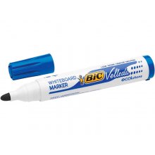 Bic Velleda 1701 ECOlutions Marcadores para Pizarra - Punta Redonda - Trazo de 1.5 mm - Tinta con Base de Alcohol - Ecologico - Borrado Optimo - Color Azul (12 uds)