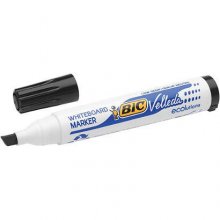 Bic Velleda 1751 ECOlutions Marcadores para Pizarra - Punta Biselada - Trazo entre 3mm y 5.5mm - Tinta con Base de Alcohol - Ecologico - Borrado Optimo - Color Negro (12 uds)