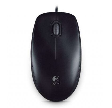 Logitech B100 Raton USB 800dpi - 3 Botones - Uso Ambidiestro - Cable de 1.80m - Color Negro
