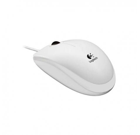 Logitech B100 Raton USB 800dpi - 3 Botones - Uso Ambidiestro - Cable de 1.80m - Color Blanco