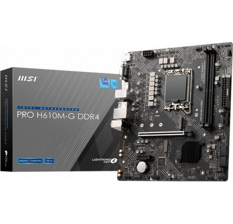 MSI Placa Base PRO H610M-G Intel 1700 2xDDR4 - HDMI, VGA, DP, M.2, USB3.2, MicroATX