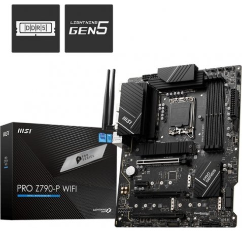 MSI Placa Base PRO Z790-P WIFI Intel 1700 4xDDR5-SDRAM - HDMI, DP, M.2, USB3.2, USB-C, ATX