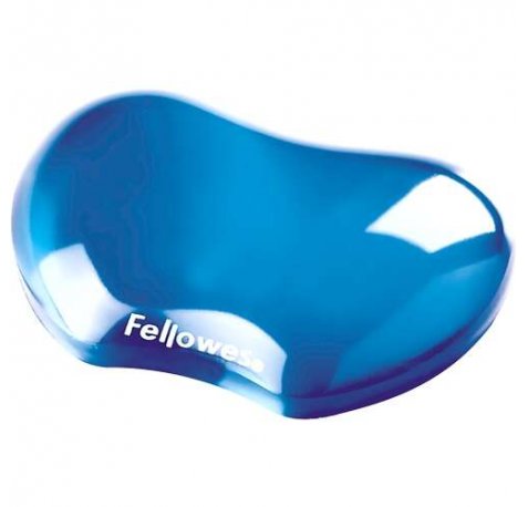 Fellowes Crystal Reposamuñecas Flexible de Gel - Resistente a las Manchas - Color Azul
