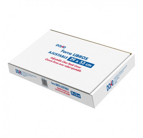 Dohe Caja de 100 Cubiertas Protectoras de Libros - Solapa Adhesiva Reposicionable - Tamaño 29x53cm - Material PVC 120 micras