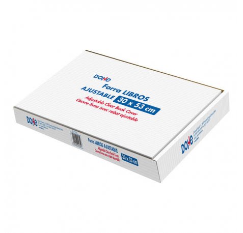 Dohe Caja de 100 Cubiertas Protectoras de Libros - Solapa Adhesiva Reposicionable - Tamaño 30x53cm - Material PVC 120 micras