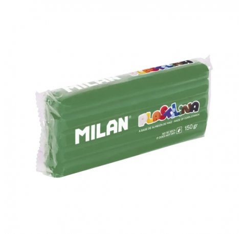 Milan Barra de Plastilina de 150gr - Base de Almidon de Maiz - Sin Gluten - Mezclables - Color Verde