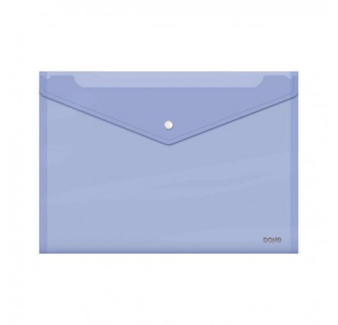 Dohe Sobre con Cierre de Broche - Tamaño Folio Plus Apaisado - Polipropileno Cristal Transparente 150 Micras - Color Morado