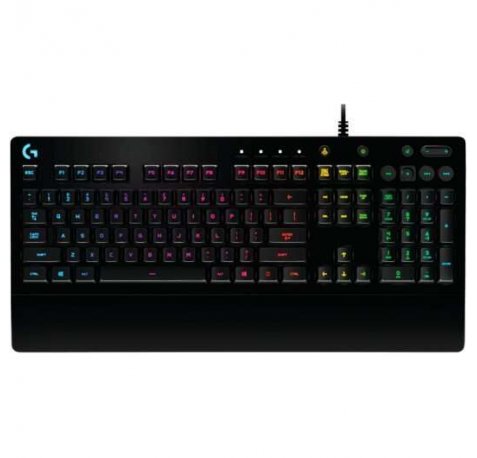 Logitech G213 Prodigy Teclado Gaming USB - Retroiluminacion RGB - Resistente a Salpicaduras - Reposamuñecas - Cable de 1.80m - Color Negro