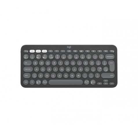 Logitech Pebble Keys 2 K380s Teclado Inalambrico - Bluetooth + RF Logi Bolt - Teclas Silenciosas de Perfil Bajo - Easyâ??Switch para 3 Dispositivos - Formato Mini QWERTY - Bateria hasta 36 Meses - Color Grafito