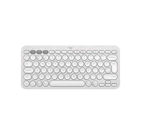 Logitech Pebble Keys 2 K380s Teclado Inalambrico - Bluetooth + RF Logi Bolt - Teclas Silenciosas de Perfil Bajo - Easyâ??Switch para 3 Dispositivos - Formato Mini QWERTY - Bateria hasta 36 Meses - Color Blanco