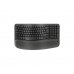 Logitech Wave Keys Teclado Inalambrico Ondulado - Indicadores Luminosos - Patas Ajustables - Autonomia hasta 36 Meses - Reposa MuÃ±ecas Acolchado