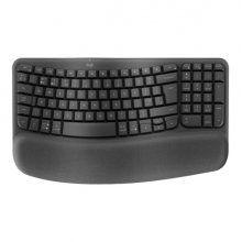 Logitech Wave Keys for Business Teclado Ergonomico Inalambrico - DiseÃ±o Ondulado con Reposamanos Acolchado â?? Conectividad Logi Bolt y Bluetooth â?? Bateria hasta 36 Meses â?? Color Grafito