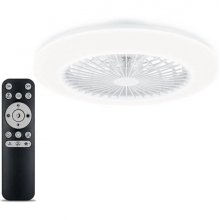 Philips Amigo Flat Fan Ceiling IR RD Ventilador de Techo con Luz LED Hasta 6500K - Aspas Integradas - 20W Ventilador + 42W Luz  - Sparkle - Mando a Distancia - Color Blanco