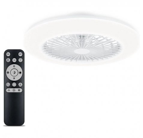 Philips Amigo Flat Fan Ceiling IR RD Ventilador de Techo con Luz LED Hasta 6500K - Aspas Integradas - 20W Ventilador + 42W Luz  - Mando a Distancia - Color Blanco