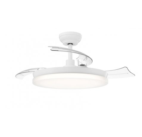 Philips Tynl Retractable Fan Ceiling Ventilador de Techo con Luz LED Hasta 5500K - Aspas Retractiles - 35W Ventilador + 28W Luz - Mando a Distancia - Color Blanco