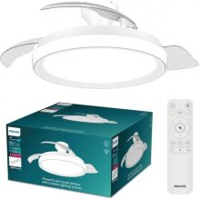 Philips Bliss DC Fan Ceiling Ventilador de Techo con Luz LED Hasta 6500K - Aspas Retractiles - 35W Ventilador + 28W Luz - Mando a Distancia - Color Blanco