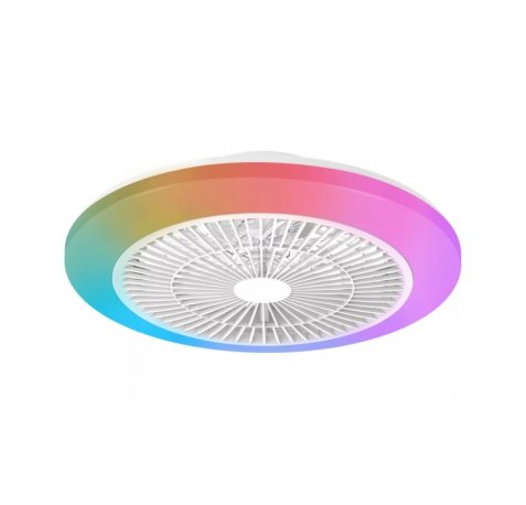 Philips Amigo Flat Fan Ceiling IR RD Ventilador de Techo con Luz LED Hasta 6500K - Aspas Integradas - 20W Ventilador + 40W Luz - RGB -  Mando a Distancia - Color Blanco
