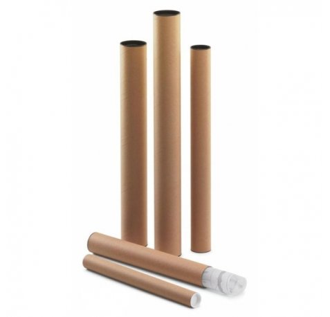 Faibo Tubo Portaplanos de Carton con Tapas de Plastico 460X40mm (12 uds)