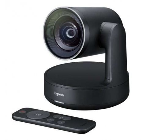 Logitech Rally Camara para Videoconferencias PTZ Ultra HD 4K USB-C 3.0 - Control Automatico - Indicador LED de Silencio - Mando a Distancia - Color Negro
