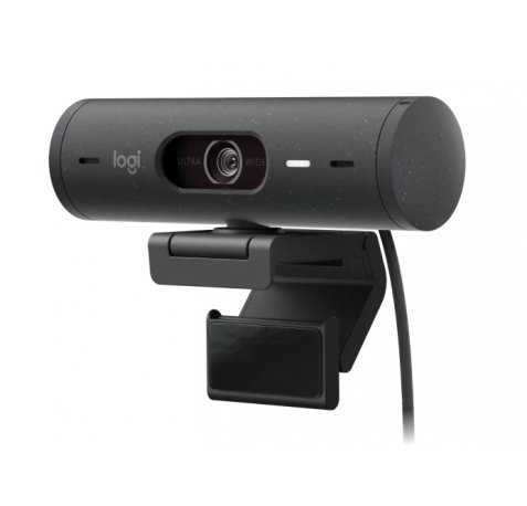 Logitech Brio 505 Webcam - 1080P - Zom Digital 4X - Enfoque Automatico - Microfono Estero - Negro