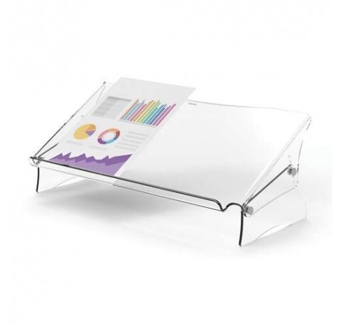Fellowes Clarity Soporte y Atril de Documentos - Espacio Interior para Complementos - Formatos de Papel A4, A3 - Hasta 6kg - Color Transportes