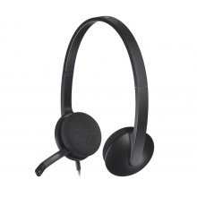 Logitech H340 Auriculares con Microfono USB - Microfono Plegable - Diadema Ajustable - Almohadillas Acolchadas - Cable de 1.80m - Color Negro
