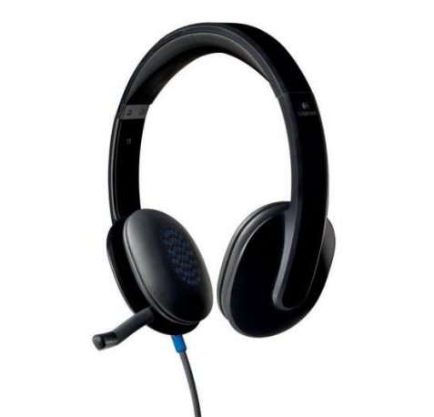 Logitech H540 Auriculares con Microfono USB - Microfono Plegable - Diadema Ajustable - Almohadillas Acolchadas - Controles en Auricular - Cable de 1.80m - Color Negro