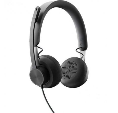 Logitech Zone Wired MS Teams Auriculares con Microfono Plegable USB-C - Diadema Ajustable - Almohadillas Acolchadas - Controles en Cable - Cable Trenzado de 1.90m - Color Negro