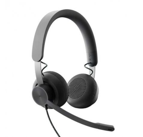 Logitech Zone Wired Auriculares con Microfono Plegable USB-C - Adaptador a USB-A - Diadema Ajustable - Almohadillas Acolchadas - Controles en Cable - Cable Trenzado de 1.90m - Color Negro