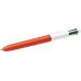 Bic 4 Colours Original Fine Boligrafo de Bola Retractil - Punta de 0.8mm - Trazo de 0.36mm - Tinta con Base de Aceite - Cuerpo Natanja/Blanco - 4 Colores (12 uds)