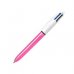 Bic 4 Colours Shine Boligrafo de Bola Retractil - Punta de 1mm - Trazo de 0.4mm - Tinta con Base de Aceite - Cuerpo Rosa Metalizado/Blanco - 4 Colores (12 uds)
