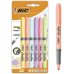 Bic Highlighter Grip Pack de 6 Marcadores Fluorescentes Pastel - Tinta con Base de Agua - Punta Biselada - Trazo entre 1.60 y 3.30mm - Colores Surtidos