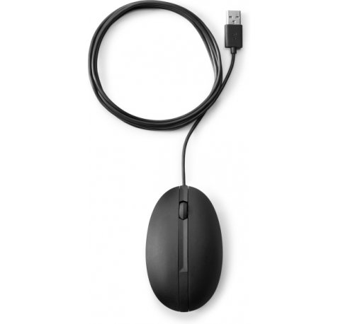 HP 320M Raton Laser USB - Sensor 1200 DPI Ajustable - DiseÃ±o Ambidiestro Ergonomico - 3 Botones con Rueda de Desplazamiento - Plug & Play - Color Negro
