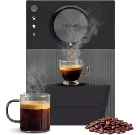 Cecotec Cremmaet Cube Black Cafetera Superautomatica - 19bar - Deposito de 1.1L - Sistema de Prensado y Pre-Infusion - Sistema Thermoblock - Pantalla Tactil - Termoblock - Deposito de Cafe de 110g - 5 Niveles de Molido - Modo Eco - Color Negro