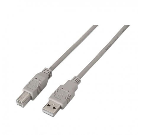 Aisens Cable USB 2.0 Impresora - Tipo A Macho a Tipo B Macho - 1.8m - Color Beige