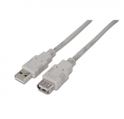 Aisens Cable Extension USB 2.0 - Tipo A Macho a Tipo A Hembra - 1.0m - Color Beige