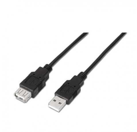Aisens Cable Extension USB 2.0 - Tipo A Macho a Tipo A Hembra - 1.0m - Color Negro