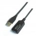 Aisens Cable Extension USB 2.0 Prolongador con Amplicador - Tipo A Macho a Tipo A Hembra - 10m - Color Negro