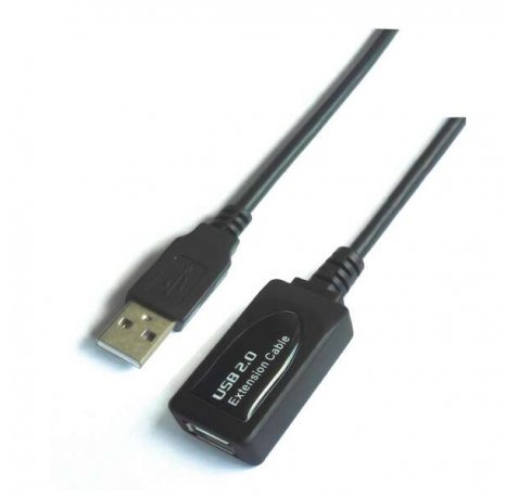 Aisens Cable Extension USB 2.0 Prolongador con Amplicador - Tipo A Macho a Tipo A Hembra - 15m - Color Negro