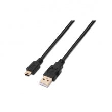 Aisens Cable USB 2.0 - Tipo A Macho a Mini B Macho - 1.8m - Color Negro
