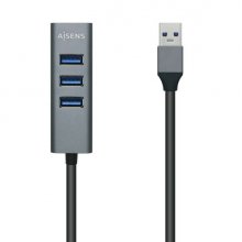 Aisens Hub USB 3.0 Aluminio - Tipo A Macho a 4xTipo A Hembra - 10cm Aisens Hub USB 3.0 Aluminio - Tipo A Macho a 4xTipo A Hembra - 10cm