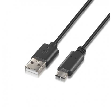 Aisens Cable USB Tipo C a USB A 2.0 - Carga Rapida - 0.5m - Color Negro